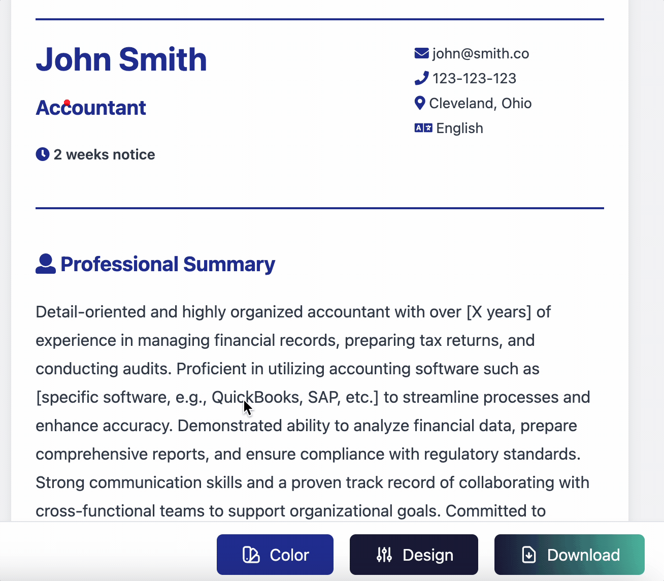 Your Resume Your Colors